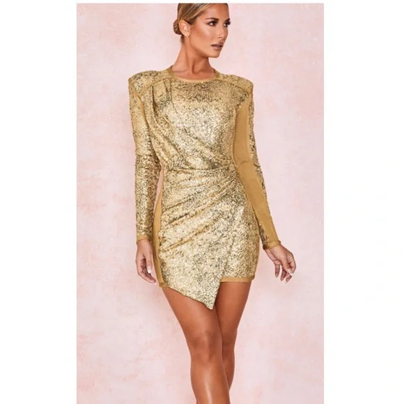 green emerald velvet dress THE METALLIC SANDRA DRESS – HERVÉ LÉGER